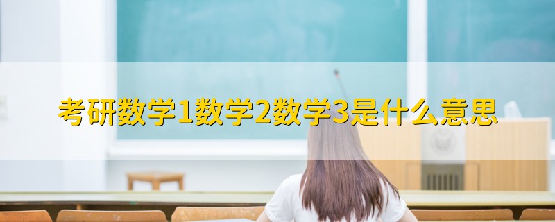 考研數(shù)學1數(shù)學2數(shù)學3是什么意思