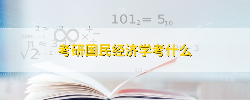 考研國民經(jīng)濟學考什么