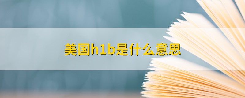 美國h1b是什么意思