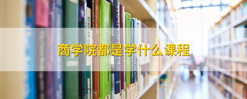 商學院都是學什么課程