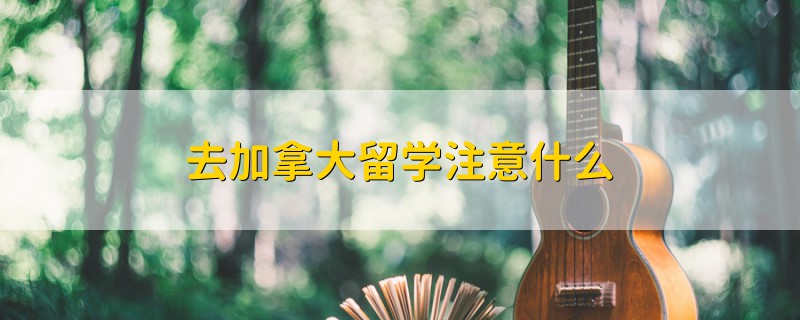 去加拿大留學注意什么