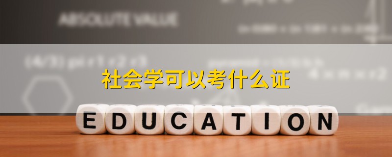 社會學(xué)可以考什么證