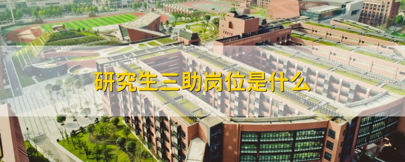 研究生三助崗位是什么