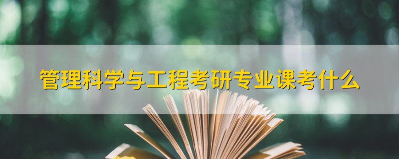 管理科學與工程考研專業(yè)課考什么