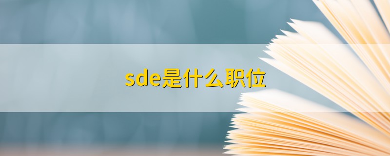 sde是什么職位