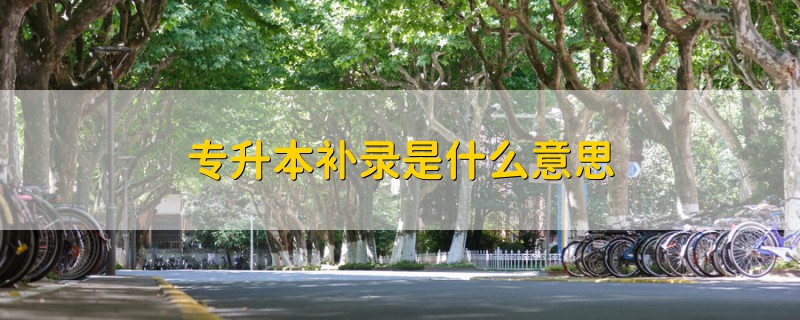 專升本補(bǔ)錄是什么意思