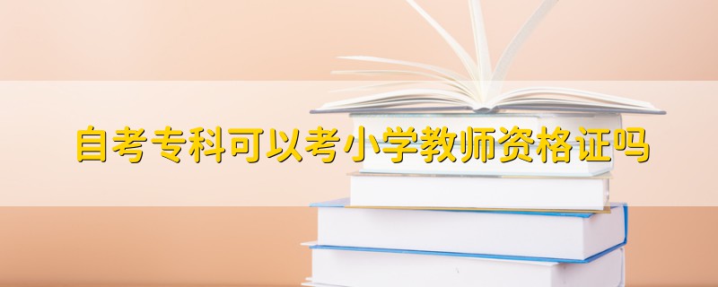 自考專科可以考小學(xué)教師資格證嗎