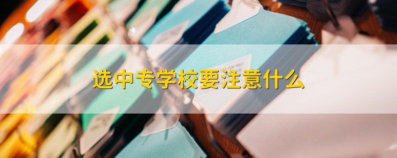 選中專學(xué)校要注意什么
