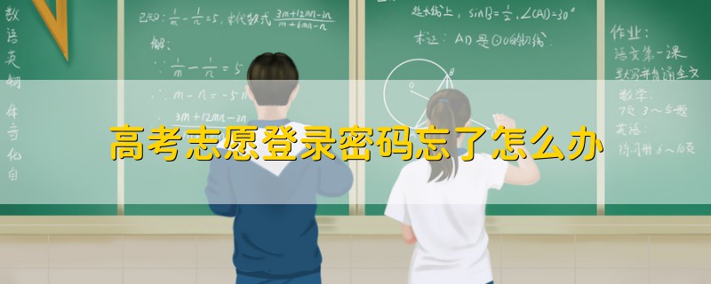 高考志愿登錄密碼忘了怎么辦
