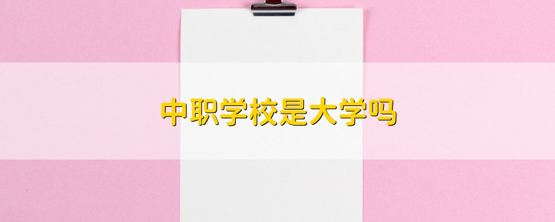 中職學(xué)校是大學(xué)嗎
