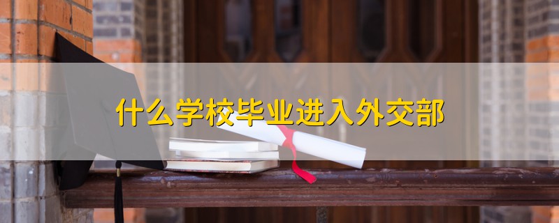 什么學校畢業(yè)進入外交部
