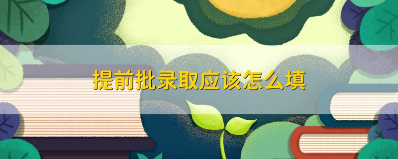 提前批錄取應(yīng)該怎么填