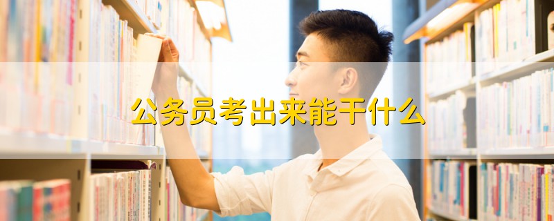 公務員考出來能干什么