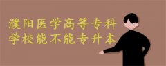 濮陽(yáng)醫(yī)學(xué)高等?？茖W(xué)校能不能專升本