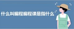 什么叫編程編程課是指什么