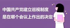 中國(guó)共產(chǎn)黨建立巡視制度是在哪個(gè)會(huì)議上作出的決定