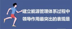 建立能源管理體系過(guò)程中領(lǐng)導(dǎo)作用最突出的表現(xiàn)是