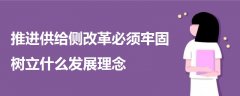 推進供給側(cè)改革必須牢固樹立什么發(fā)展理念