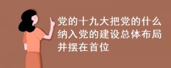 黨的十九大把黨的什么納入黨的建設(shè)總體布局并擺在首位
