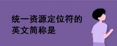 統(tǒng)一資源定位符的英文簡稱是