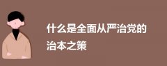 什么是全面從嚴(yán)治黨的治本之策