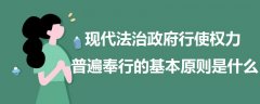 現(xiàn)代法治政府行使權(quán)力普遍奉行的基本原則是什么