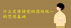 什么是保持黨的團(tuán)結(jié)統(tǒng)一的思想基礎(chǔ)