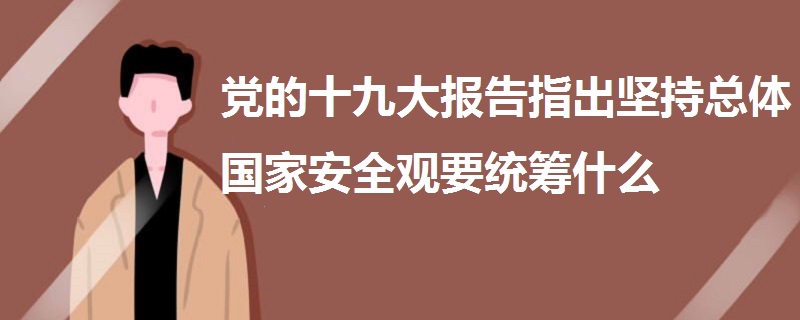 黨的十九大報告指出堅持總體國家安全觀要統(tǒng)籌什么