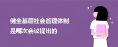 健全基層社會管理體制是哪次會議提出的