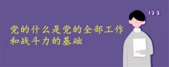 黨的什么是黨的全部工作和戰(zhàn)斗力的基礎