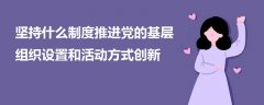 堅持什么制度推進黨的基層組織設置和活動方式創(chuàng)新