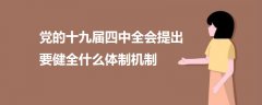 黨的十九屆四中全會(huì)提出要健全什么體制機(jī)制