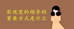 實現黨的領導的重要方式是什么
