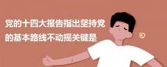 黨的十四大報告指出堅持黨的基本路線不動搖關(guān)鍵是