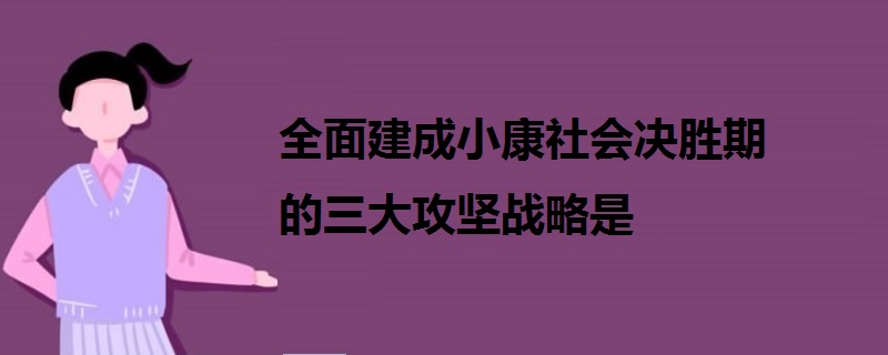 全面建成小康社會(huì)決勝期的三大攻堅(jiān)戰(zhàn)略是