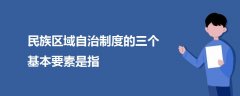 民族區(qū)域自治制度的三個基本要素是指