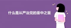 什么是從嚴治黨的重中之重