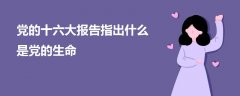 黨的十六大報告指出什么是黨的生命