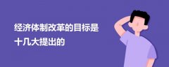 經(jīng)濟體制改革的目標是十幾大提出的