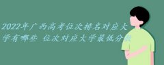 2023年廣西高考位次排名對應(yīng)大學(xué)有哪些 位次對應(yīng)大學(xué)最低分?jǐn)?shù)